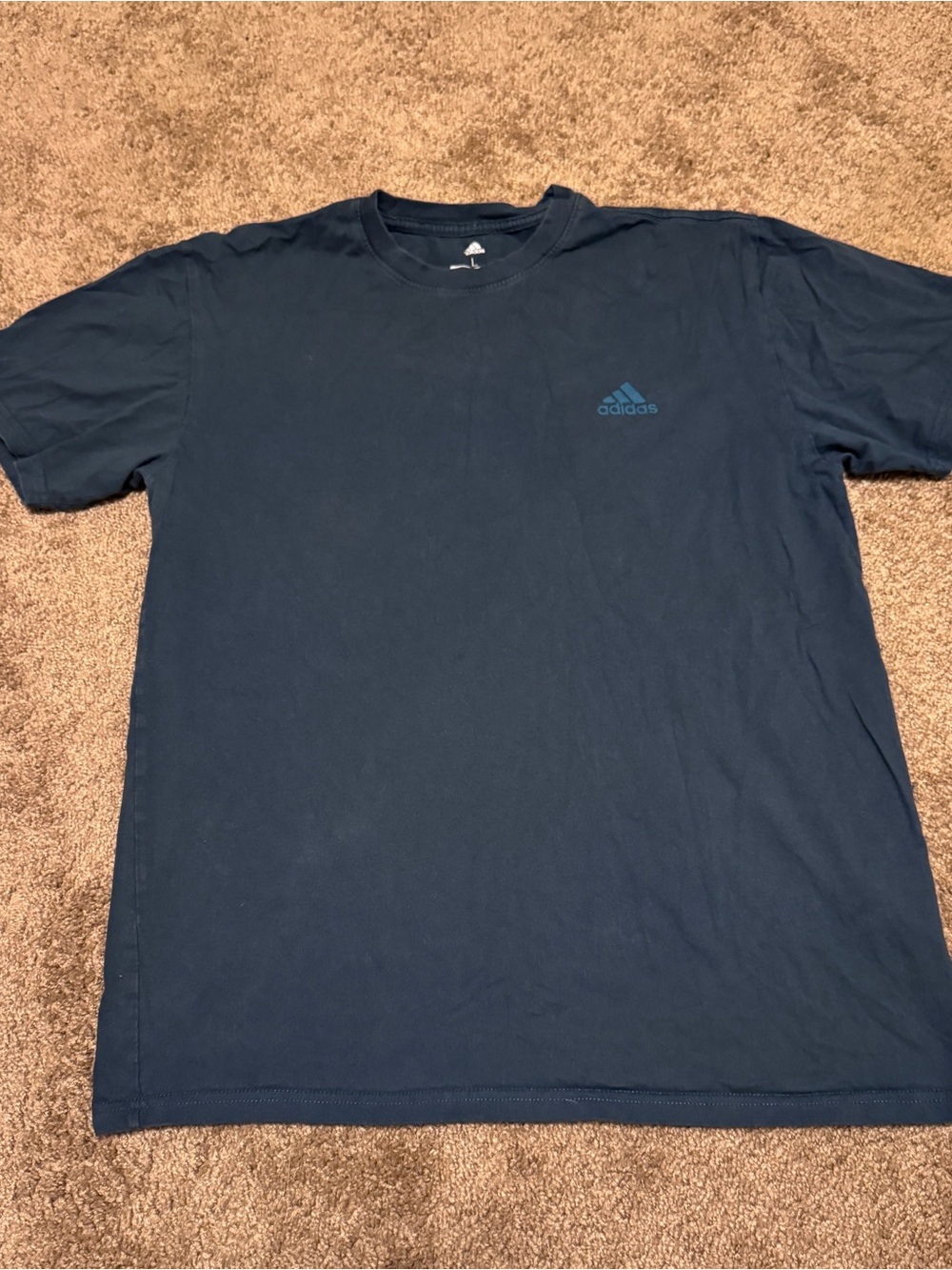 Adidas Shirt Mens Large Blue Short Sleeve Golf Logo